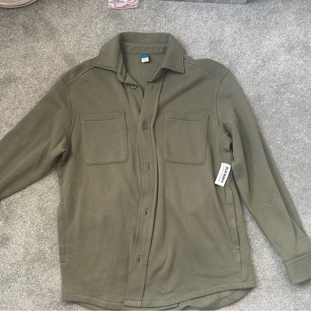 Olive Green Button-Up Shirt